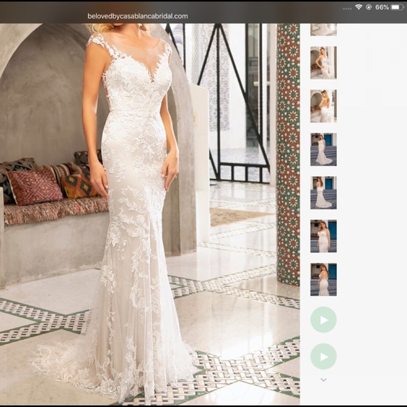 👑🎩 ☘️Wedding Dress 👑Ivory/Nude - Picture 1 of 12